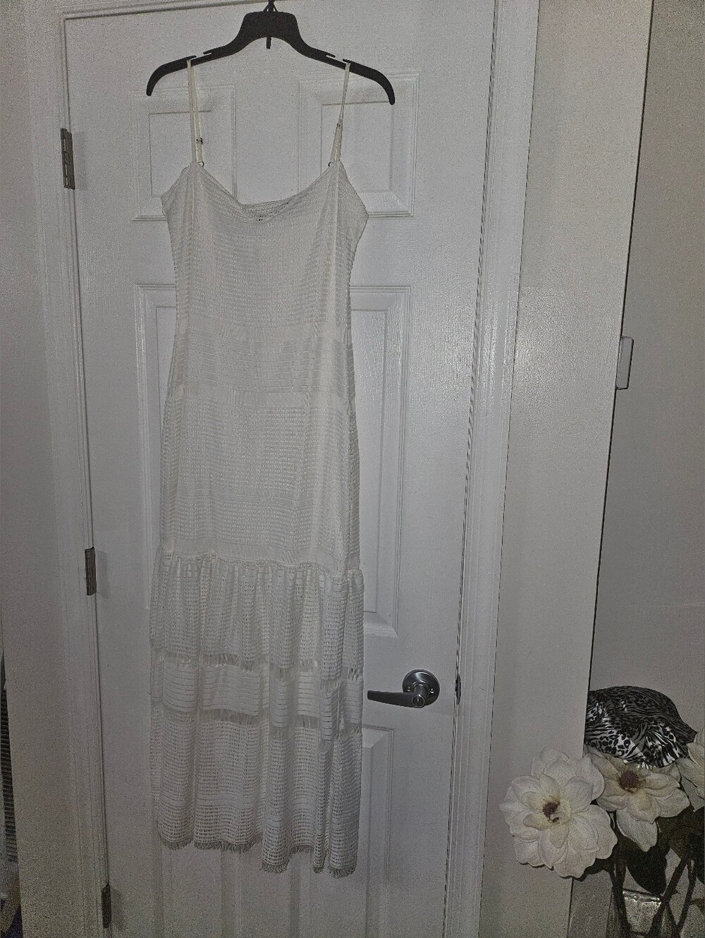 French Connection White Maxi Dress with Spaghetti Straps